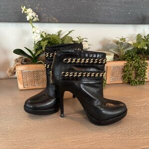 Tory Burch black leather booties